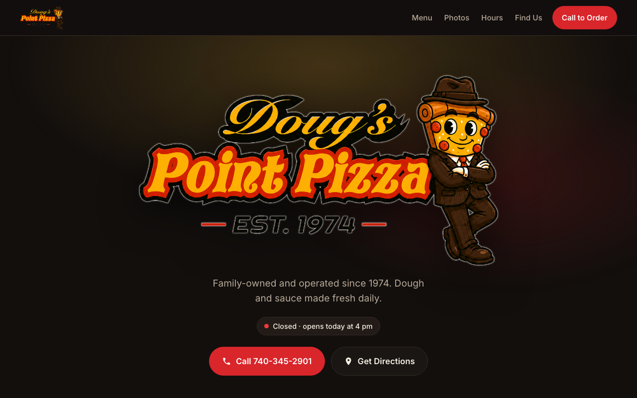 Doug's Point Pizza homepage — pizza restaurant in Newark, Ohio