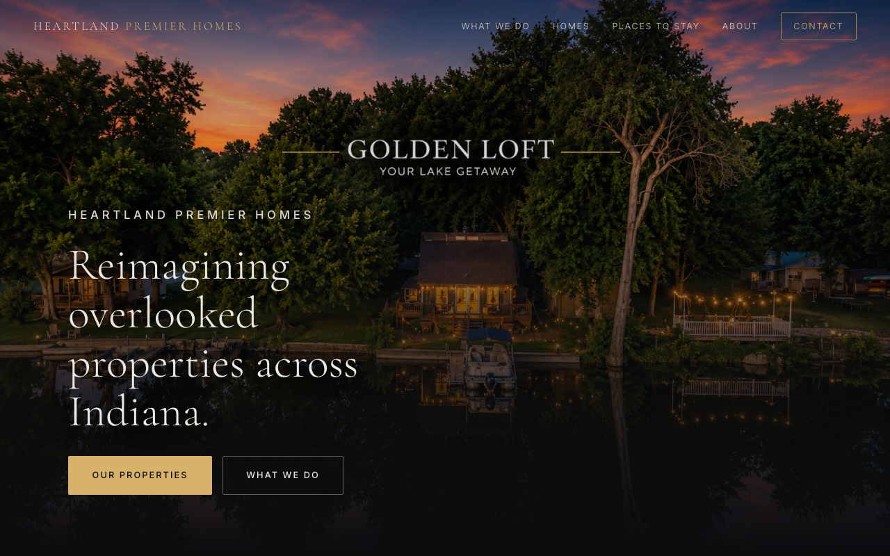 Heartland Premier Homes homepage — Indiana real estate renovation and development